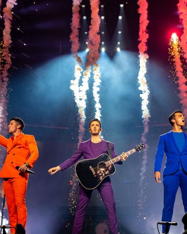 Nick, Kevin and Joe Jonas perform during the opening show of the Jonas Brothers' Happiness Begins Tour presented by American Airlines and Mastercard
American Airlines and Mastercard Presents the Opening Show of the Jonas Brothers 'Happiness Begins' Tour, Miami, USA - 07 Aug 2019