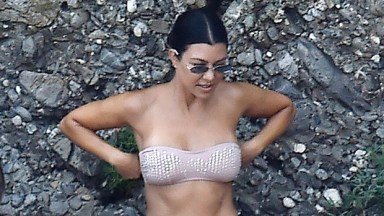 Kourtney Kardashian Strapless Bikini Italian Vacation Pics
