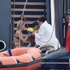 *EXCLUSIVE*  Kylie Jenner and Travis Scott enjoy family time aboard their mega yacht in Portofino!
