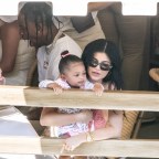 *EXCLUSIVE* Kylie Jenner enjoys  lunch with Boyfriend Travis Scott, Daughter Stormi, and family in Nerano ahead of her 22nd birthday!