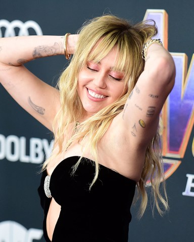 Miley Cyrus
'Avengers: Endgame' Film Premiere, Arrivals, LA Convention Center, Los Angeles, USA - 22 Apr 2019