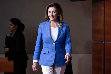US Speaker of the House Democrat Nancy Pelosi arrives to hold a news conference on Capitol Hill in Washington, DC, USA, 26 July 2019. Pelosi spoke on the strategy of Democrats following the testimony this week of former US Justice department Special Counsel Robert Mueller before back-to-back Congressional hearings.
US Speaker of the House Democrat Nancy Pelosi holds a news conference, Washington, USA - 26 Jul 2019