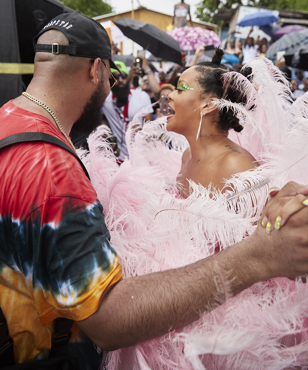 Rihanna Stuns In A Bright Pink Feathered Costume To Kick Off The Annual Crop Over Festival In Barbados