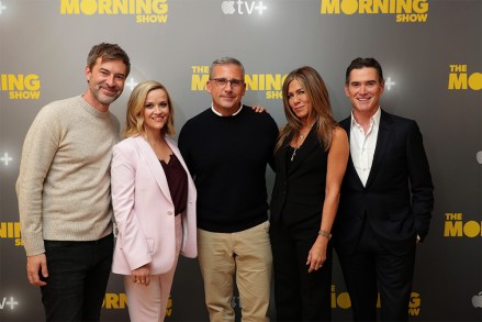 EXCLUSIVE - Mark Duplass, Reese Witherspoon, Steve Carell, Jennifer Aniston and Billy Crudup astatine  Apple's property   time  for 'The Morning Show' a caller   play  premiering connected  Apple TV+, the archetypal  all-original video subscription service, launching November 1 connected  the Apple TV app.
Apple's property   time  for 'The Morning Show', Los Angeles, USA - 13 Oct 2019