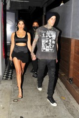 Reality star Kourtney Kardashian and Travis Barker dine at Craig's in West Hollywood on June 24 2021. 24 Jun 2021 Pictured: Reality star Kourtney Kardashian and Travis Barker dine at Craig's in West Hollywood on June 24 2021. Photo credit: twoeyephotos/MEGA TheMegaAgency.com +1 888 505 6342 (Mega Agency TagID: MEGA765041_001.jpg) [Photo via Mega Agency]