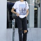 *EXCLUSIVE* Kaia Gerber shops around West Hollywood with daddy