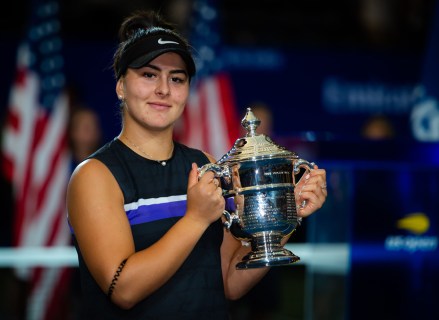 Bianca Andreescu of Canada with the winners trophy after the finalUS Open Tennis Championships, Day 13, USTA National Tennis Center, Flushing Meadows, New York, USA - 07 Sep 2019