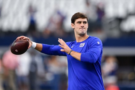 New York Giants quarterback Daniel Jones (8) prior to the NFL football game between the New York Giants and the Dallas Cowboys at AT&T Stadium in Arlington, Texas
NFL Giants vs Cowboys, Arlington, USA - 08 Sep 2019