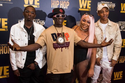 Flavor Flav, Dazyna Drayton, William Draymond Jr., H2Flee. William Drayton Jr., left, Flavor Flav, Dazyna Drayton and H2Flee attend the premieres of We TV's "Growing Up Hip Hop: New York" and "Untold Stories of Hip Hop" at The Paley Center, in New YorkWe TV's "Growing Up Hip Hop: " and "Untold Stories of Hip Hop" Premieres, New York, USA - 19 Aug 2019