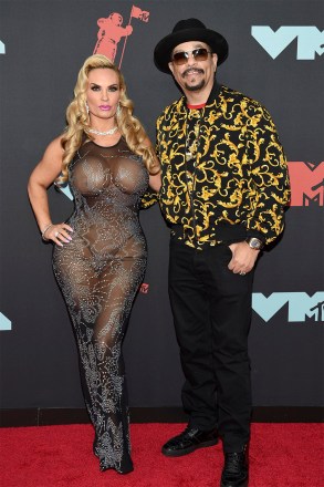 Nicole Coco Austin, Ice- T. Nicole Coco Austin, left, and Ice- T arrive at the MTV Video Music Awards at the Prudential Center, in Newark, N.J2019 MTV Video Music Awards - Arrivals, Newark, USA - 26 Aug 2019