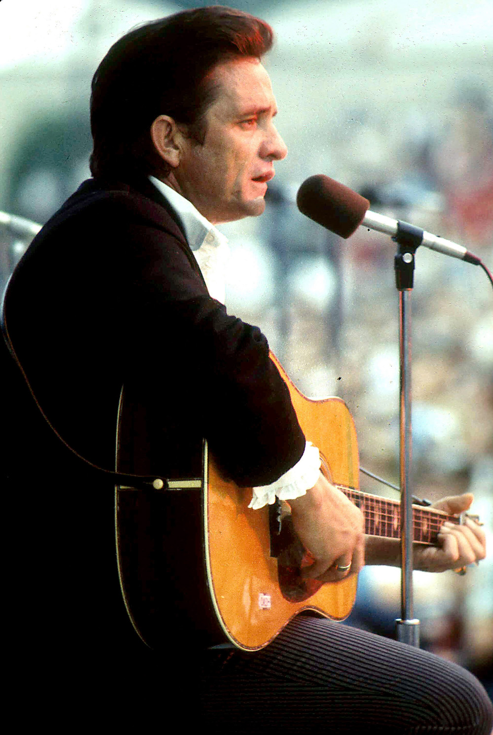 Johnny Cash Performing On Stage