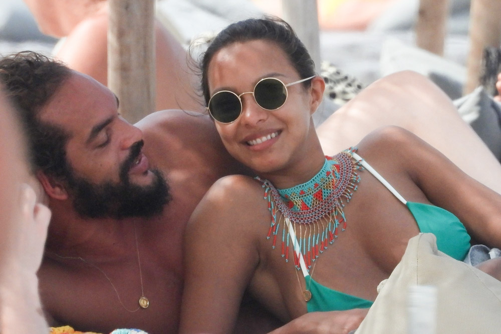 *EXCLUSIVE* VS Angel Lais Ribeiro rocks green bikini while sharing the PDA with Joakim Noah in Mexico