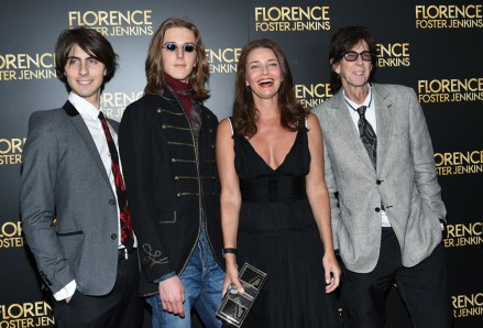 Model Paulina Porizkova poses with her sons Jonathan Ocasek, left, Oliver Ocasek and husband Ric Ocasek, right, at the premiere of "Florence Foster Jenkins" at AMC Loews Lincoln Square, in New York
NY Premiere of "Florence Foster Jenkins", New York, USA