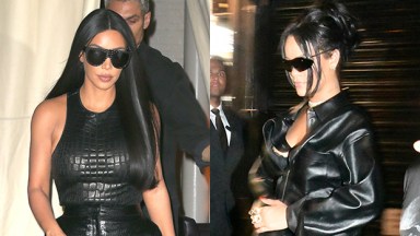 Rihanna & Kim Kardashian wearing leather