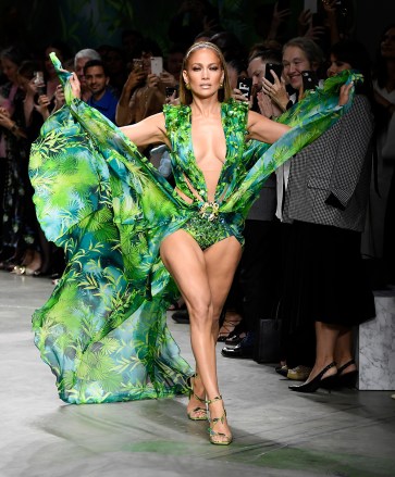 Jennifer Lopez Versace on the catwalk
Versace show, Runway, Spring Summer 2020, Milan Fashion Week, Italy - 20 Sep 2019