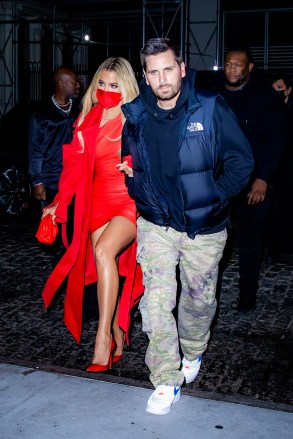 Khloe Kardashian is a vision in red as she arrives with Scott Disick to the SNL After Party at Zero Bond Pictured: Khloe Kardashian, Scott Disick Ref: SPL5264918 101021 NON-EXCLUSIVE Picture by: @TheHapaBlonde / SplashNews.com -5808London: +44 (0)20 8126 1009Berlin: +49 175 3764 166photodesk@splashnews.comWorld Rights