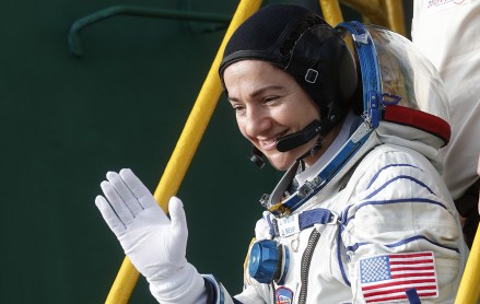 Member of the International Space Station (ISS) expedition 61/62, NASA astronaut Jessica Meir boards the Soyuz MS-15 spacecraft for the launch at the Baikonur Cosmodrome in Kazakhstan, 25 September 2019. Mansouri will be the first Emirati in space.
The International Space Station (ISS) expedition 61/62, Baikonur, Kazakhstan - 25 Sep 2019