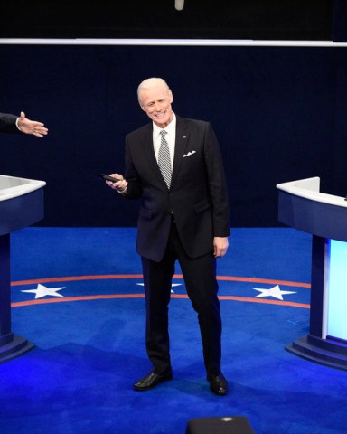 SATURDAY NIGHT LIVE -- "Chris Rock" Episode 1786 -- Pictured: (l-r) Alec Baldwin as Donald Trump and Jim Carrey as Joe Biden during the "First Debate" Cold Open on Saturday, October 3, 2020 -- (Photo by: Will Heath/NBC)