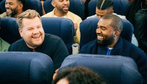 James Corden and Kanye West