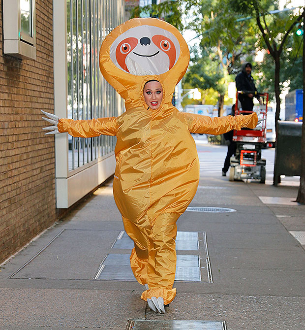 Katy Perry S Wildest Halloween Costumes Sloth Hillary Clinton More Hollywood Life