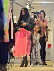 Kim Kardashian and Kourtney Kardashian go shopping at Jeffries with North West while they film scenes for 'Keeping Up With The Kardashians' in New York, NY.

Boots ‚Äì Yeezy Season 6 in Graphite - ¬£434

Catsuit ‚Äì Yeezy x 2XU

Jacket - Yeezy

Kourtney Kardashian Outfit -  

Sunglasses ‚Äì Balenciaga - ¬£375

Boots ‚Äì Yeezy Season 5

Bag ‚Äì Hermes ‚ÄòMini Kelly‚Äô

Jeans ‚Äì GRLFRND - ¬£160.64

Pictured: Kim Kardashian,North West
Ref: SPL5029496 011018 NON-EXCLUSIVE
Picture by: SplashNews.com

Splash News and Pictures
Los Angeles: 310-821-2666
New York: 212-619-2666
London: +44 (0)20 7644 7656
Berlin: +49 175 3764 166
photodesk@splashnews.com

World Rights