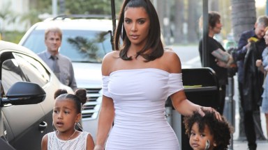 Kim Kardashian out with her kids