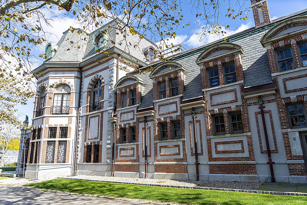 General views of Belcourt Mansion in Newport, Rhode Island where preparations for Jennifer Lawrence's wedding are in full swing. The Oscar winner is reportedly getting married here tomorrow to Cooke Maroney. 18 Oct 2019 Pictured: Belcourt Mansion. Photo credit: Richard Harbus / MEGA TheMegaAgency.com +1 888 505 6342 (Mega Agency TagID: MEGA530161_007.jpg) [Photo via Mega Agency]