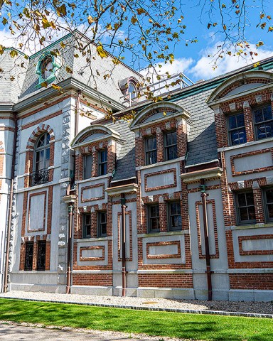 General views of Belcourt Mansion in Newport, Rhode Island where preparations for Jennifer Lawrence's wedding are in full swing. The Oscar winner is reportedly getting married here tomorrow to Cooke Maroney. 18 Oct 2019 Pictured: Belcourt Mansion. Photo credit: Richard Harbus / MEGA TheMegaAgency.com +1 888 505 6342 (Mega Agency TagID: MEGA530161_007.jpg) [Photo via Mega Agency]