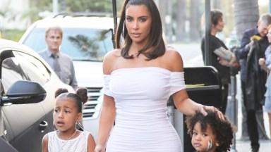 Kim Kardashian with North and Saint West