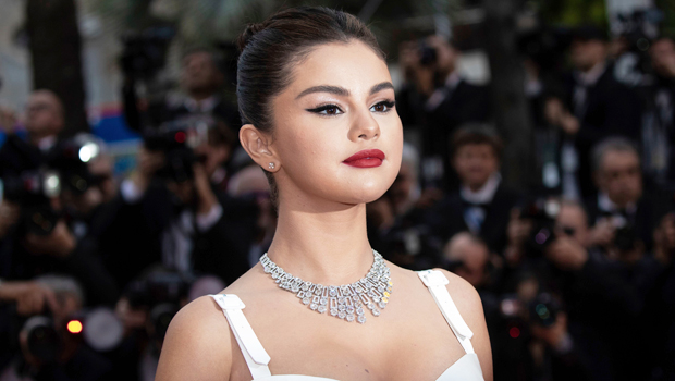 Selena Gomez Wears Silver Outfit & Red Lipstick For Friend’s Birthday ...