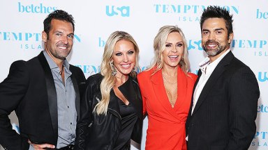 Tamra Judge & Braunwyn-Windham-Burke with their husbands at the premiere of 'Temptation Island