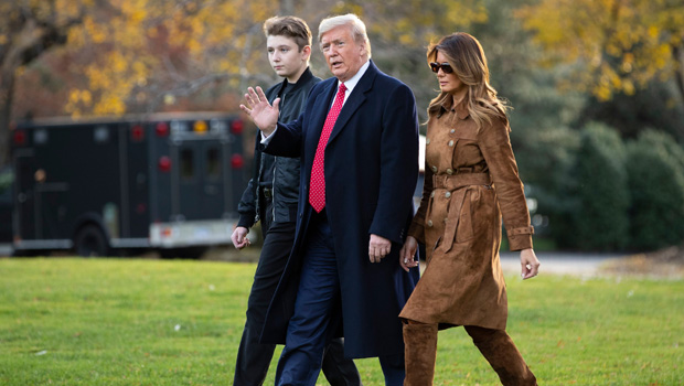 Barron Trump Tall As Donald Trump In New Pics Leaving The White House ...