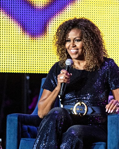 Michelle Obama and Gayle King seen at the 2019 Essence Festival at the Mercedes-Benz Superdome, in New Orleans 2019 Essence Festival - Day 2, New Orleans, USA - 06 Jul 2019