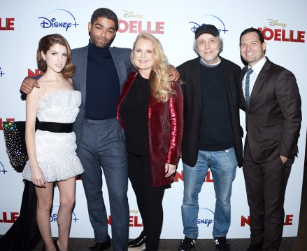 NEW YORK, NY - NOVEMBER 11: Anna Kendrick, Kingsley Ben-Adir, Suzanne Todd, Marc Lawrence and Louis Provost attend Disney+ And The Cinema Society Host A Special Screening Of "Noelle" at SVA Theatre on November 11, 2019 in New York. (Photo by Paul Bruinooge/PMC) *** Local Caption *** Anna Kendrick;Kingsley Ben-Adir;Suzanne Todd;Marc Lawrence;Louis Provost