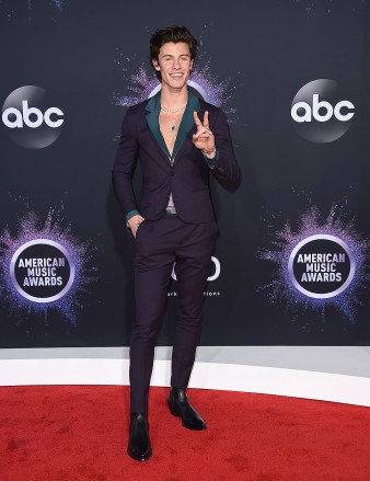 Shawn Mendes arrives at the American Music Awards, at the Microsoft Theater in Los Angeles
2019 American Music Awards - Arrivals, Los Angeles, USA - 24 Nov 2019