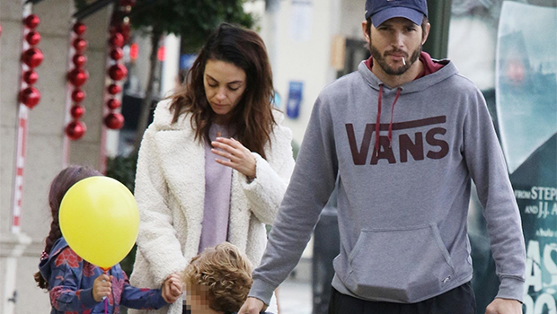 Ashton Kutcher Mila Kunis Spotted Out With Their Cute Kids See Pic Hollywood Life