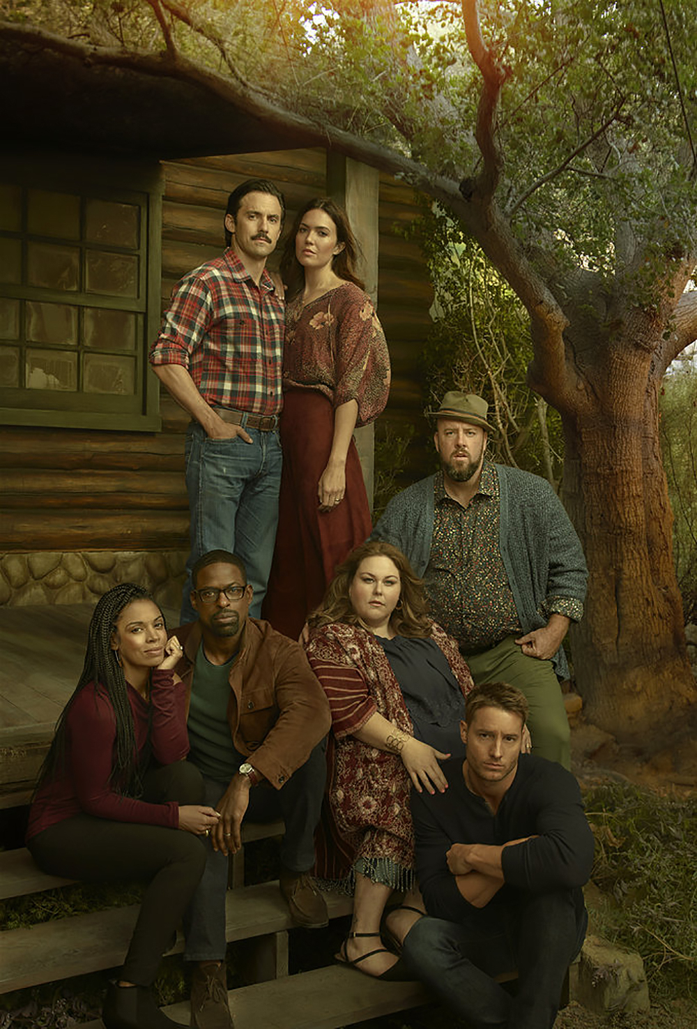 THIS IS US -- Season: 4 --  Pictured: (l-r) Milo Ventimiglia, Mandy Moore, Chris Sullivan, Susan Kelechi Watson, Sterling K. Brown, Chrissy Metz, Justin Hartley  -- (Photo by: Annie Leibovitz/NBC)