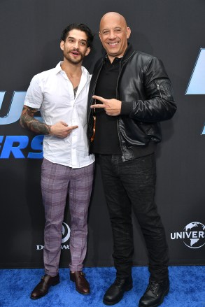 Tyler Posey and Vin Diesel
'Fast & Furious: Spy Racers' TV show premiere, Arrivals, Universal Cinema, Los Angeles, USA - 07 Dec 2019