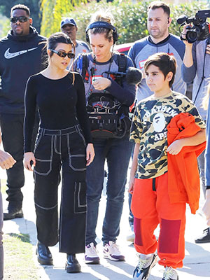 Kourtney Kardashian filming 'KUWTK' with Mason in Long Beach, CA