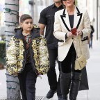 Kris Jenner buys grandson Mason a Versace puffer jacket as they both Christmas shop in Beverly Hills