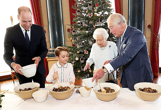 Prince George, Queen Elizabeth & Prince Charles
