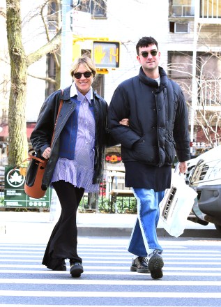 Chloe Sevigny and boyfriend Sinisa Mackovic are all smiles while shopping for baby clothes in Manhattan's Soho area. The pregnant star looked to be in a great mood as she was smiling while shopping at "Seraphine" fashionably pregnant store. 24 Feb 2020 Pictured: Chloe Sevigny and Sinisa Mackovic. Photo credit: LRNYC / MEGA TheMegaAgency.com +1 888 505 6342 (Mega Agency TagID: MEGA617162_002.jpg) [Photo via Mega Agency]