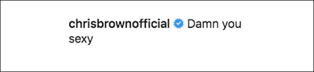 Chris Brown Instagram Comment 