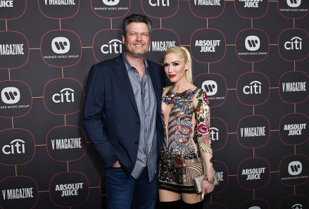 Blake Shelton and Gwen Stefani
Warner Music's Pre-Grammys Party, Arrivals, Hollywood Athletic Club, Los Angeles, USA - 23 Jan 2020