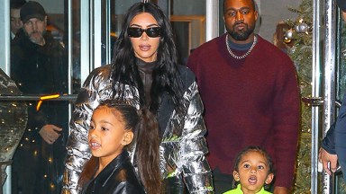 Kim Kardashian & Kanye West out with their kids