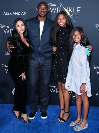 Kobe Bryant, Vanessa Bryant, Gianna Bryant and Natalia Bryant
'A Wrinkle in Time' film premiere, Arrivals, Los Angeles, USA - 26 Feb 2018