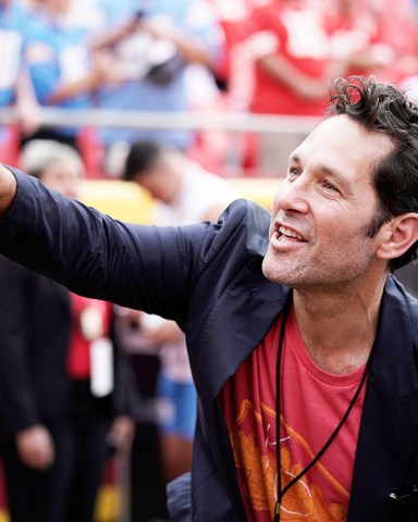 Actor Paul Rudd is seen on the sidelines before the start of an NFL football game between the Kansas City Chiefs and the Los Angeles Chargers, in Kansas City, Mo
Chargers Chiefs Football, Kansas City, United States - 15 Sep 2022