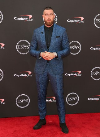 NFL football player Travis Kelce, of the Kansas City Chiefs, arrives at the ESPY Awards at the Microsoft Theater, in Los Angeles
2018 ESPY Awards - Arrivals, Los Angeles, USA - 18 Jul 2018