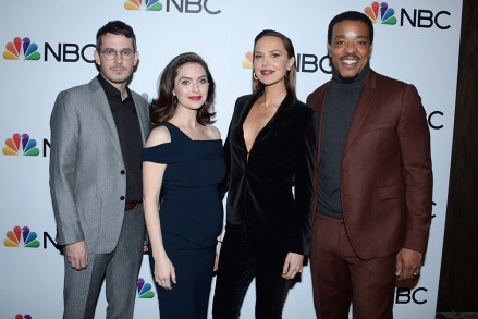 NEW YORK, NY - JANUARY 23: Tate Ellington, Brooke Lyons, Arielle Kebbel and Russell Hornsby attend NBC And The Cinema Society Host A Party For The Casts Of NBC Midseason 2020 at Rainbow Room Gallery Bar on January 23, 2020 in New York. (Photo by Paul Bruinooge/PMC/PMC) *** Local Caption *** Tate Ellington;Brooke Lyons;Arielle Kebbel;Russell Hornsby