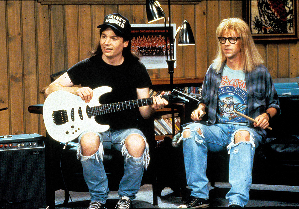 Editorial use only. No book cover usage.
Mandatory Credit: Photo by Moviestore/Shutterstock (1659394a)
Wayne's World,  Mike Myers,  Dana Carvey
Film and Television